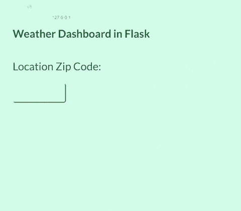Weather API Dashboard with Python and Flask demo